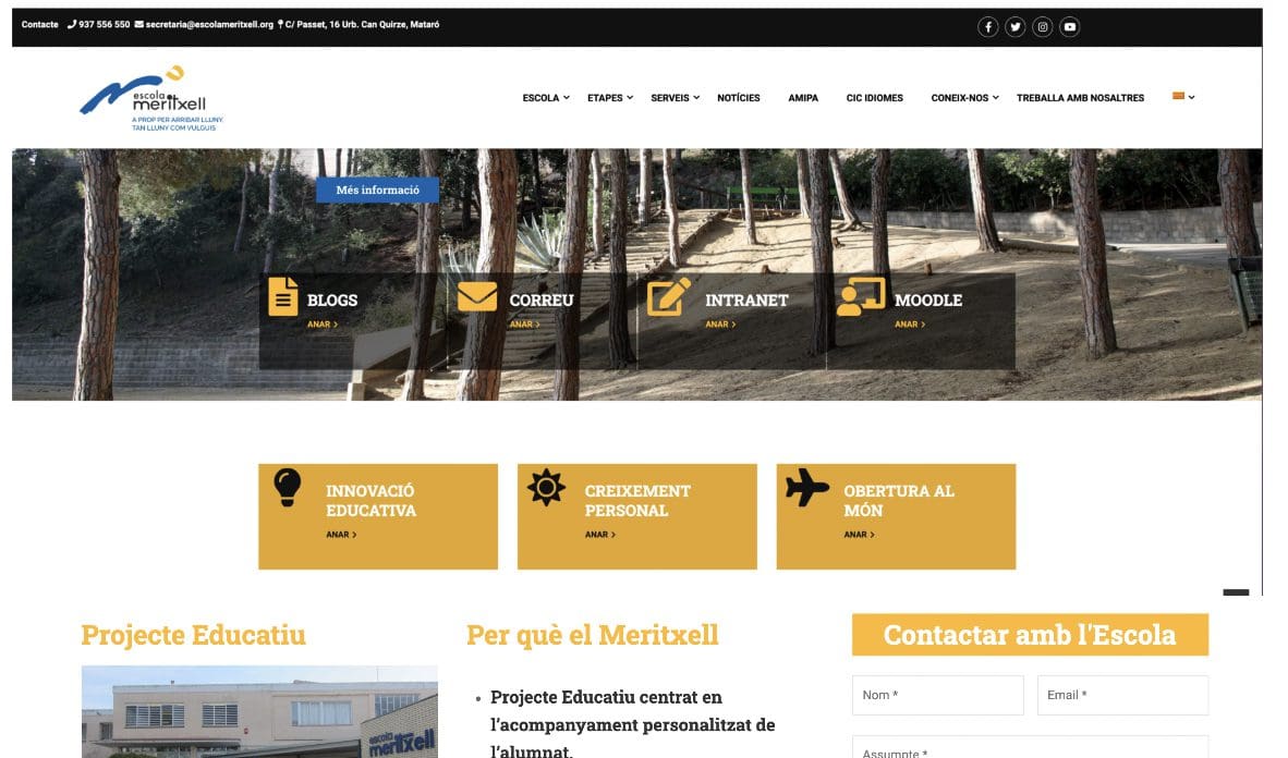 Desarrollo web de la Escola Meritxell