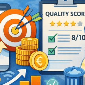 reducir el CPC en GoogleAds. Imágenes de dinero, quality score